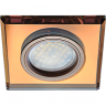 Ecola MR16 DL1651 GU5.3 Glass Стекло Квадрат скошенный край Янтарь / Черненая медь 25x90x90 (кd74)