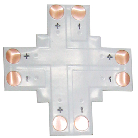 Ecola LED strip connector гибкая соед. плата X для зажимного разъема 2-х конт. 10 mm уп. 5 шт.