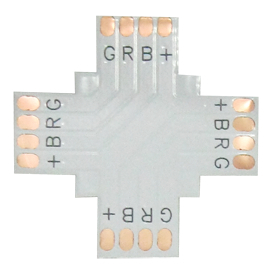 Ecola LED strip connector гибкая соед. плата X для зажимного разъема 4-х конт. 10 mm уп. 5 шт.