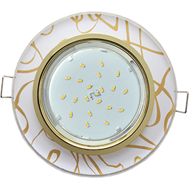 Ecola GX53 H4 5310 Glass Стекло Круг  золото - золото на белом 38x126 (к+)