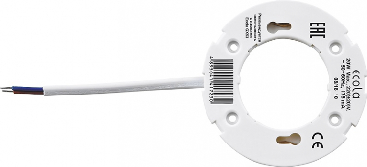 Ecola base GX53 патрон с проводами 2*10cm
