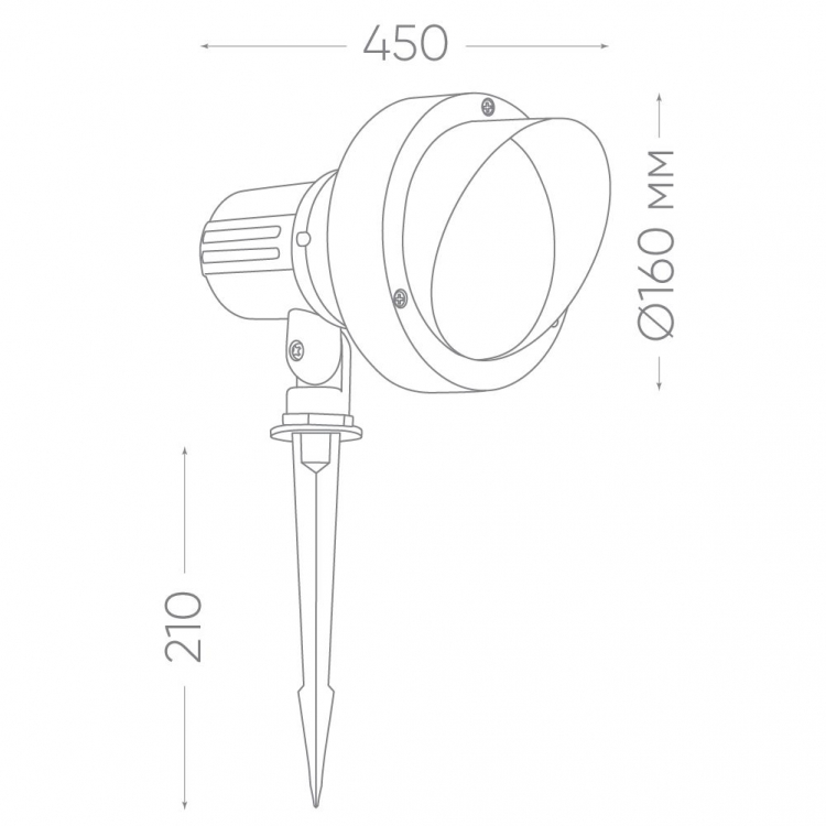 Тротуарный светодиодный светильник на колышке, 85-265V, 12W, 6400К,  IP65 ,SP2706