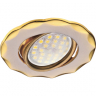 Ecola MR16 DH07 GU5.3 Светильник встр. поворотный Звезда (скрытый крепеж лампы) Сатин-Хром/Золото 25x88 (кd74)