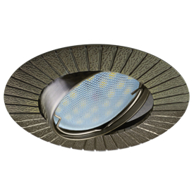 Ecola MR16 DL119 GU5.3 Светильник встр. литой поворотный Рифленые лучи Черненая Бронза 25x91