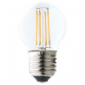 Ecola globe   LED Premium  6,0W G45 220V E27 6000K 360° filament прозр. нитевидный шар (Ra 80, 100 Lm/W, КП=0) 68х45