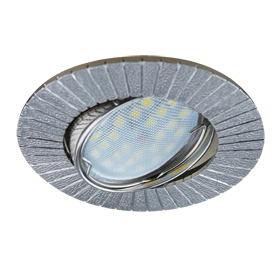 Ecola MR16 DL119 GU5.3 Светильник встр. литой поворотный Рифленые лучи Сатин-Хром 25x91