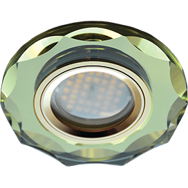 Ecola MR16 DL1653 GU5.3 Glass Стекло Круг с вогнутыми гранями Золото / Золото 25x90 (кd74)