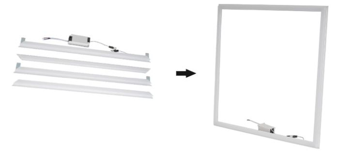 Ecola LED panel панель Рамка с драйвером 40W 220V  4200K Матовая 595x595x16